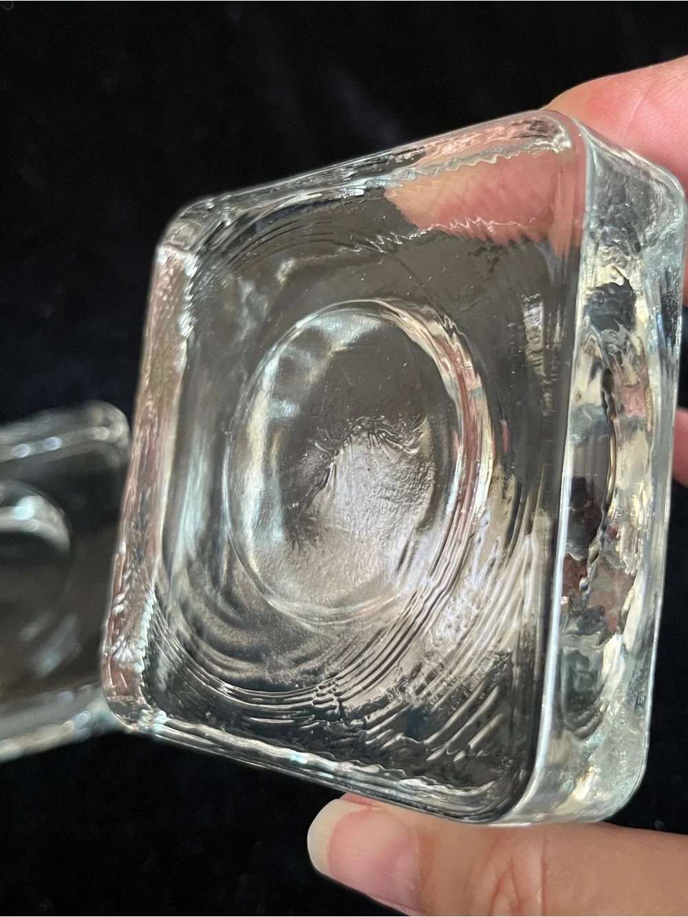 Set of 2 Recycled Clear Glass SquareVotive Candle Holders